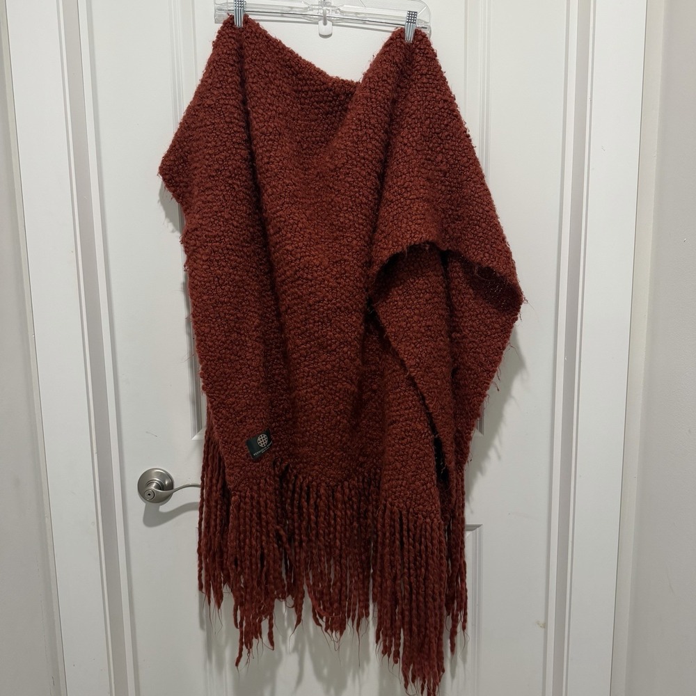 KENNEBUNK WEAVERS BEAUTIFUL Burgundy KNITTED AFGHAN 41"x50"